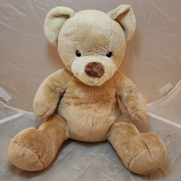 Build A Bear BAB Velvet Hug Tan Plush Stuffed Animal Toy 15" Classic Teddy EUC - Picture 1 of 9